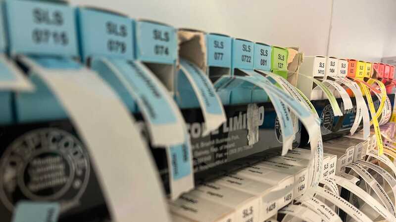 Photograph of multicoloured stickers